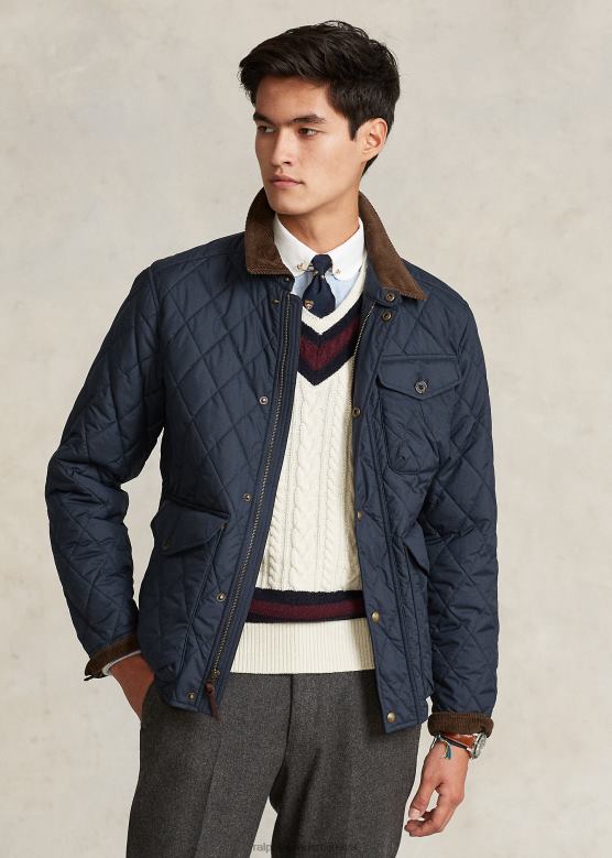 мушкарци Ralph Lauren водоодбојна прошивена јакна V2V448653 колеџ морнарице