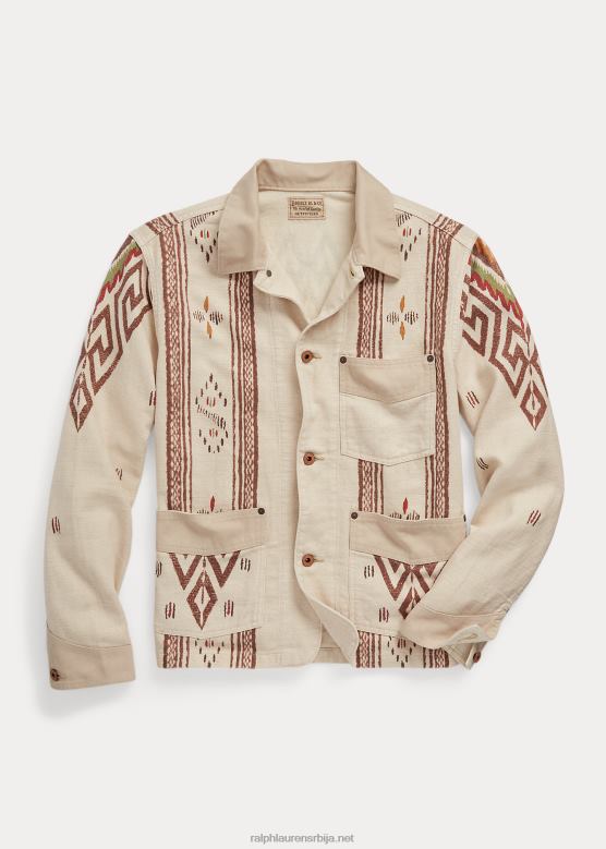 мушкарци Ralph Lauren ланено-памучна кошуља јакна V2V448703 камен мулти
