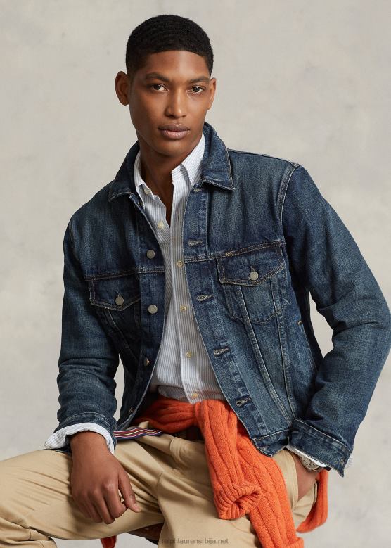 мушкарци Ralph Lauren избледела тексас јакна камионџија V2V44911 трентон