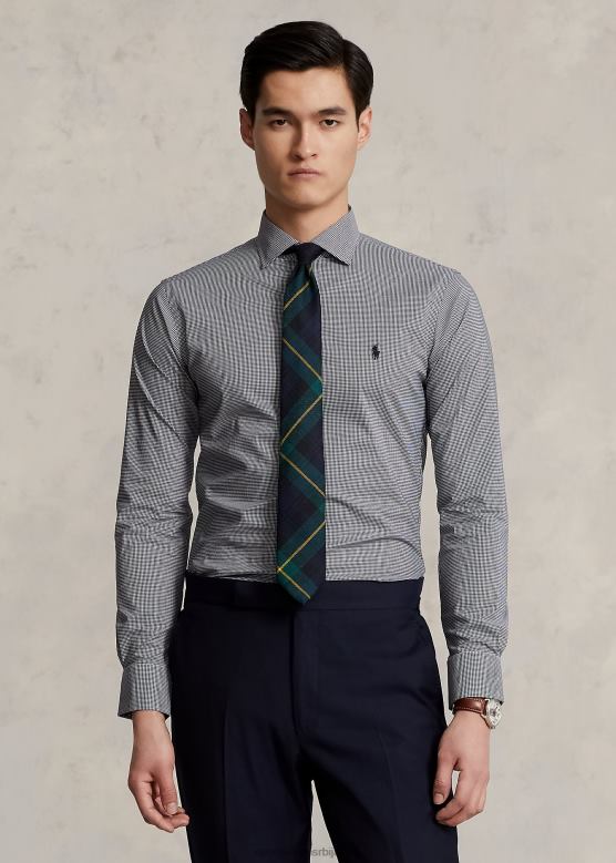 мушкарци Ralph Lauren кошуља од поплина по мери V2V441037 мини црно/бело