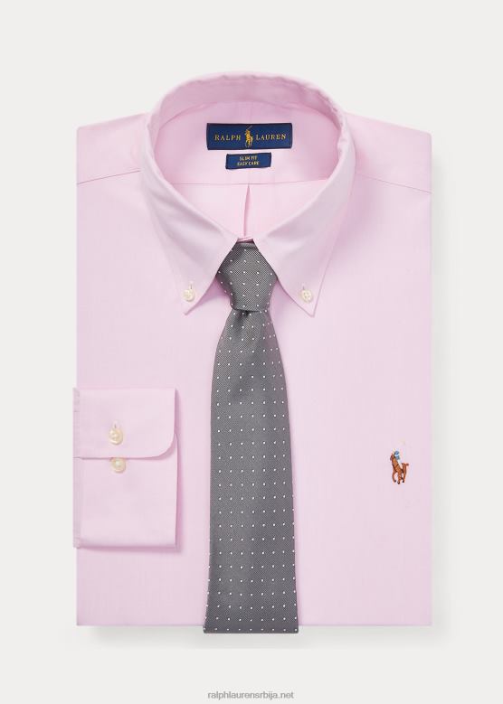 мушкарци Ralph Lauren Оксфордска кошуља танког кроја лака за негу V2V441043 розе/бело