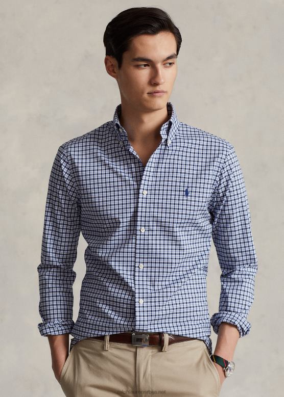 мушкарци Ralph Lauren слим карирана кошуља од поплина V2V441141 морнарица мулти