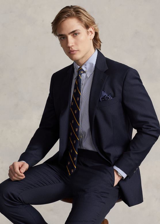 мушкарци Ralph Lauren пругаста кошуља од поплина по мери V2V441151 додгер плаво/бело