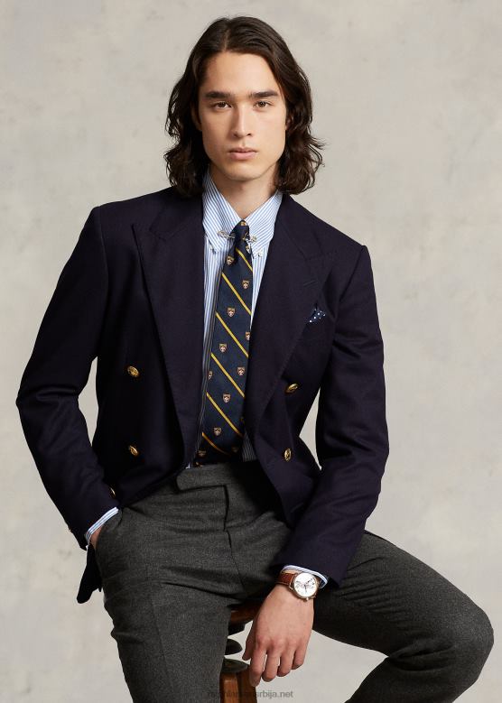 мушкарци Ralph Lauren танка пругаста кошуља од поплина V2V44379 светло плава/бела