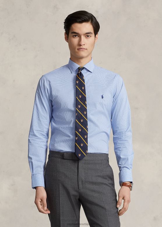 мушкарци Ralph Lauren кошуља од поплина по мери V2V44678 мини плава/бела