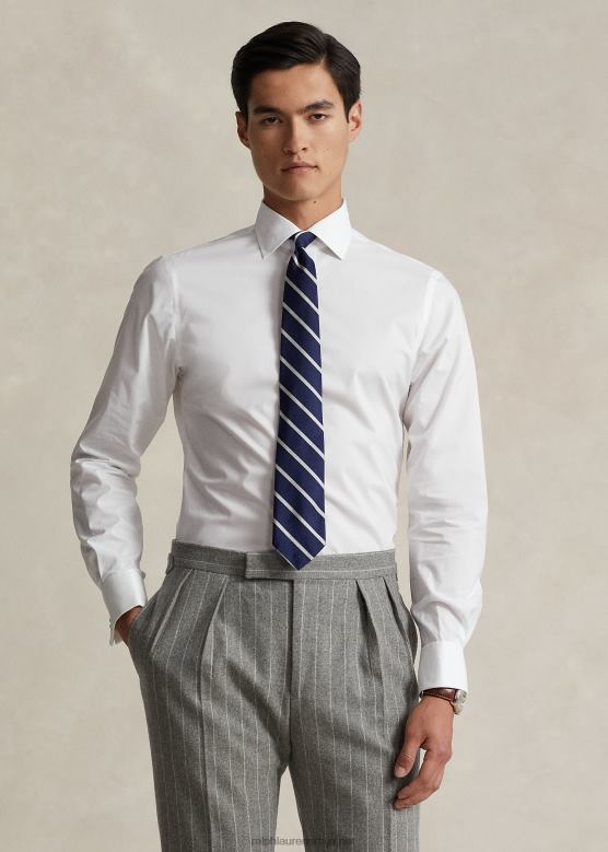 мушкарци Ralph Lauren регент слим фит поплин француска мајица са манжетнама V2V44680 бео