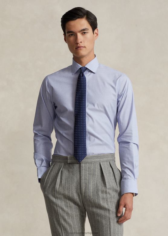 мушкарци Ralph Lauren регент мајица од поплина по мери V2V44821 светло плава/бела