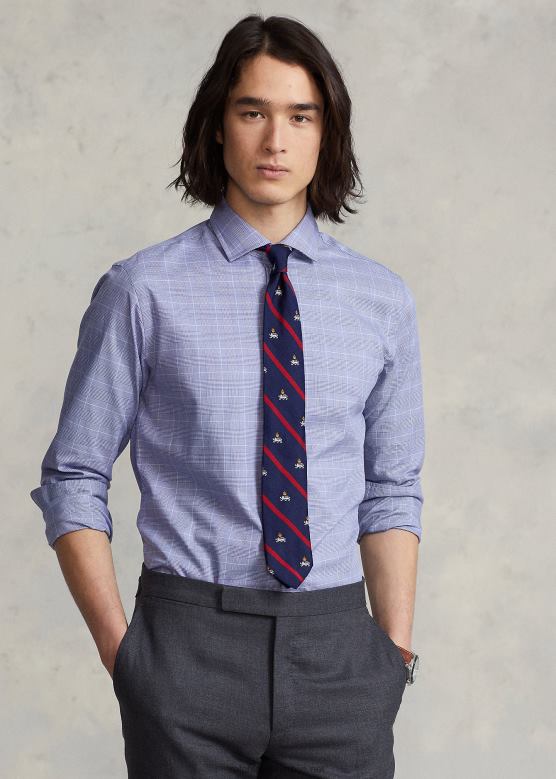 мушкарци Ralph Lauren Кошуља од кепера по мери V2V44836 5089 океанско плава/бела