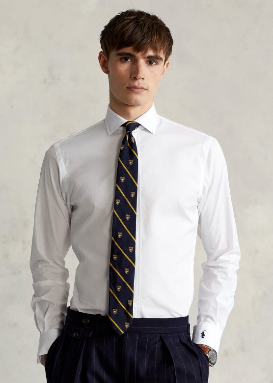 мушкарци Ralph Lauren кошуља од поплина по мери V2V448475 бео