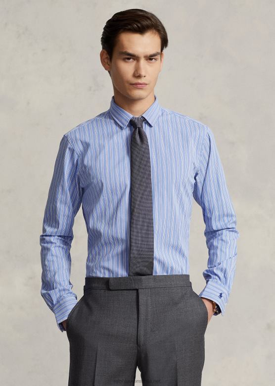 мушкарци Ralph Lauren пругаста кошуља по мери V2V448650 бео