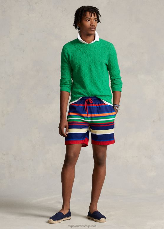 мушкарци Ralph Lauren 5,75-инчни путнички класични купаћи гепек V2V44445 морнарска врхунска трака