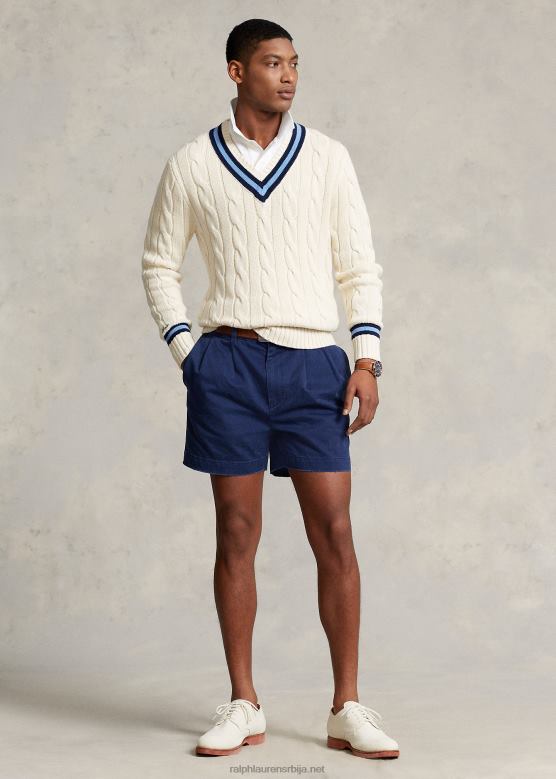 мушкарци Ralph Lauren цормац 5-инчни опуштени плисирани кратки V2V448446 невпорт морнарица