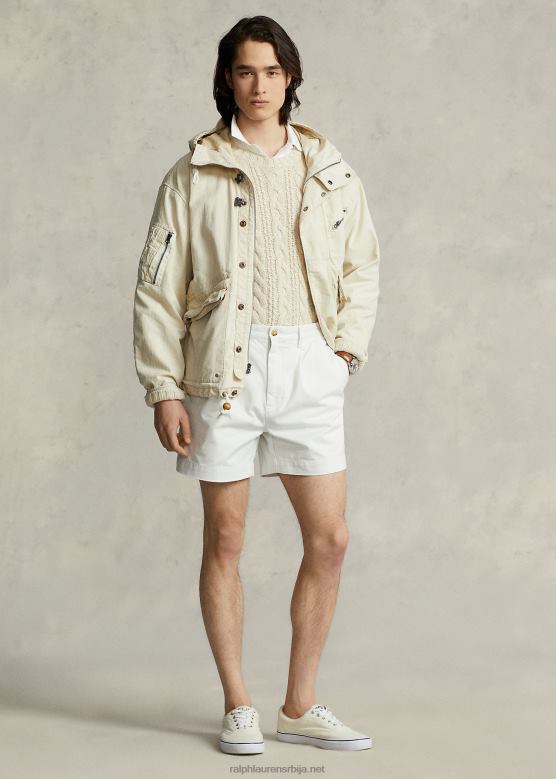 мушкарци Ralph Lauren цормац 5-инчни опуштени плисирани кратки V2V448447 палуба бела