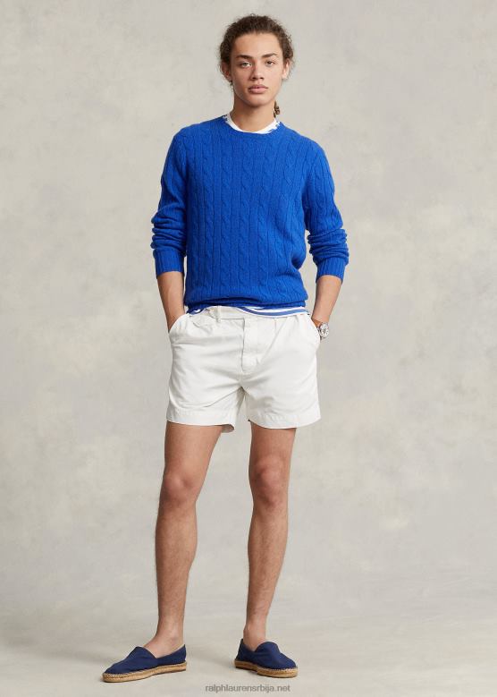 мушкарци Ralph Lauren 5-инчни кратки плисирани кепер класичног кроја V2V448456 палуба бела