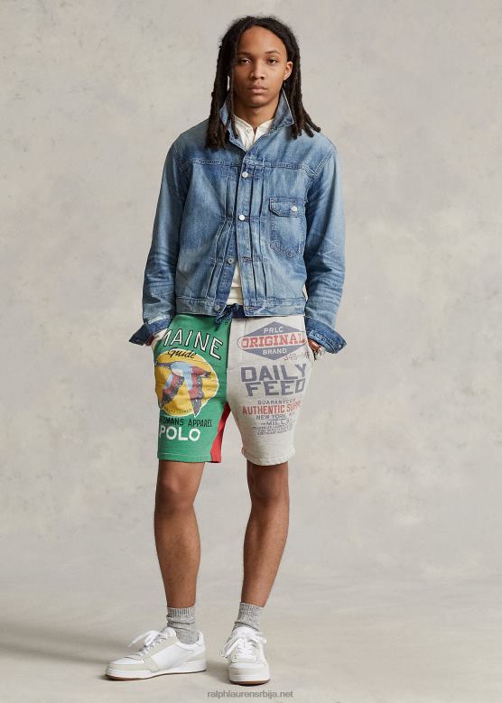 мушкарци Ralph Lauren 7,5-инчни патцхворк флис кратак V2V44715 бруклин хеатхер мулти