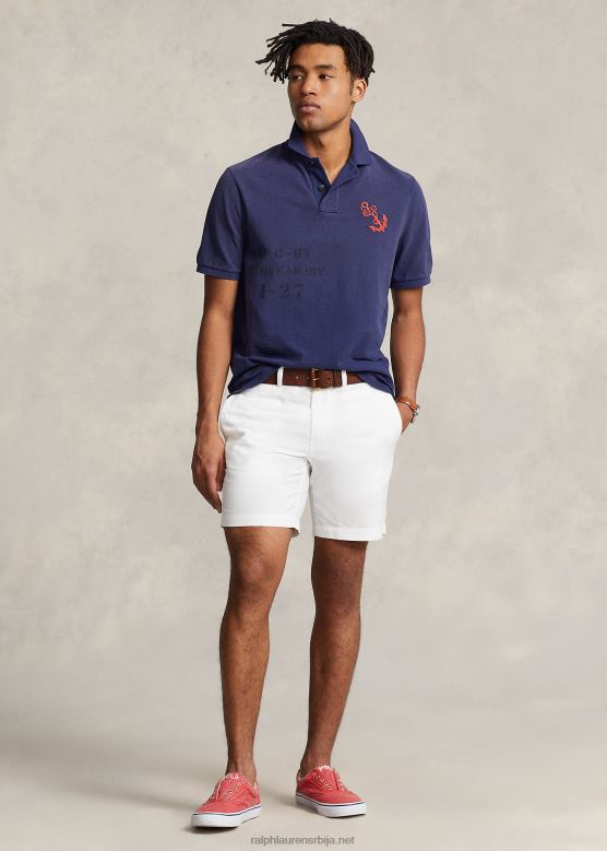 мушкарци Ralph Lauren Кратки лан и памук равног кроја од 8 инча V2V44558 бео