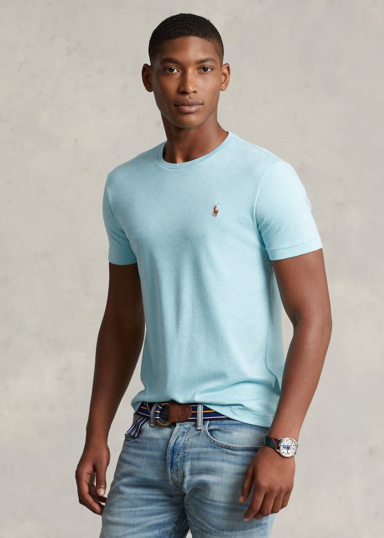 мушкарци Ralph Lauren мекана памучна мајица с округлим изрезом класичног кроја V2V441275 гледај брдо плави вресак