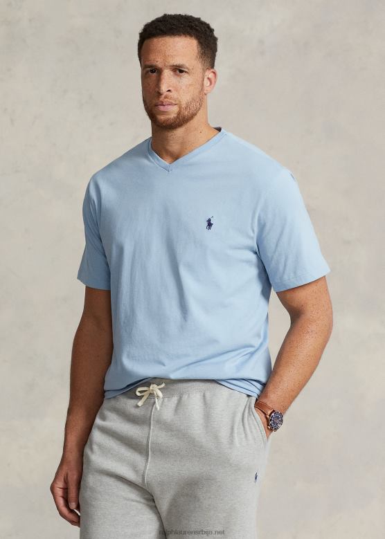 мушкарци Ralph Lauren мајица са в-изрезом од дреса V2V441414 имање плаво