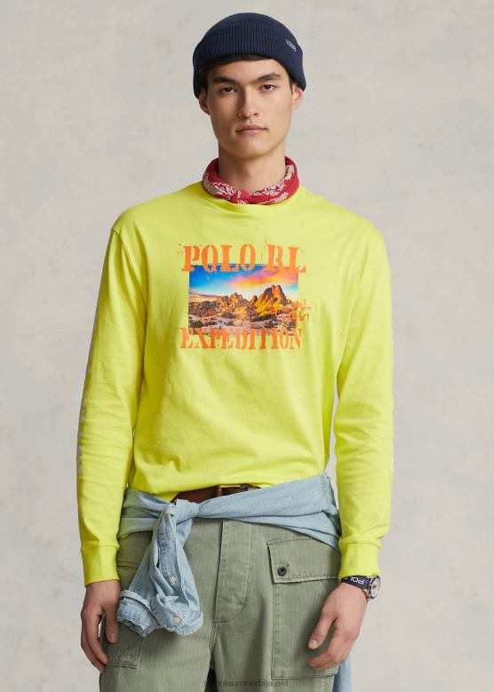 мушкарци Ralph Lauren мајица са графиком од класичног дреса V2V44145 ласер жута