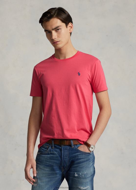 мушкарци Ralph Lauren мајица са округлим изрезом од дреса-све пристаје V2V44163 бледоцрвена