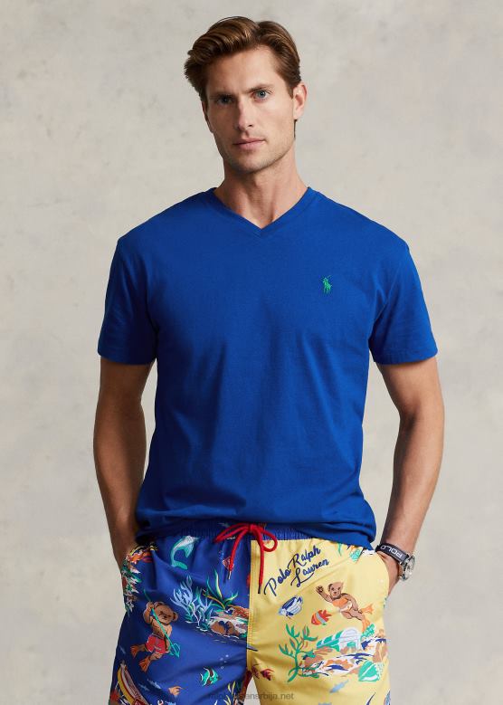 мушкарци Ralph Lauren мајица са в-изрезом класичног кроја V2V44202 сафирна звезда