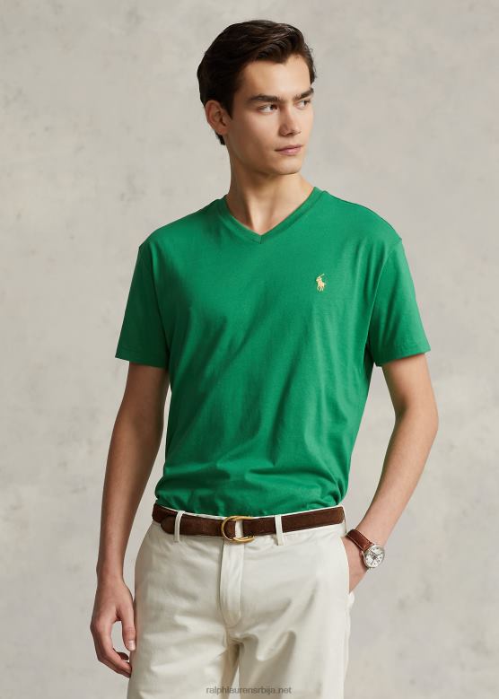 мушкарци Ralph Lauren мајица са в-изрезом класичног кроја V2V44212 оптичка зелена