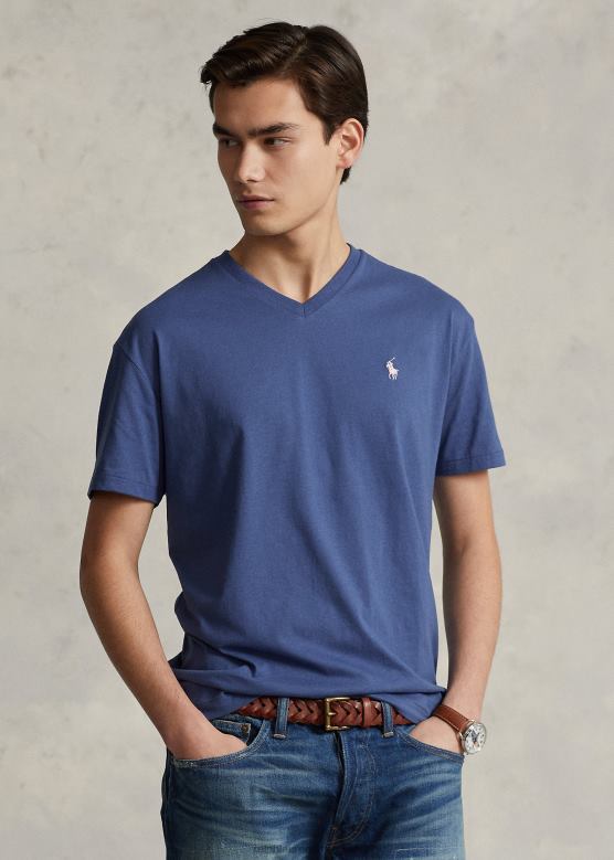 мушкарци Ralph Lauren мајица са в-изрезом класичног кроја V2V44214 стари краљевски