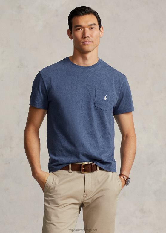 мушкарци Ralph Lauren мајица са џеповима од дреса-све пристаје V2V44246 дерби плави хеатхер