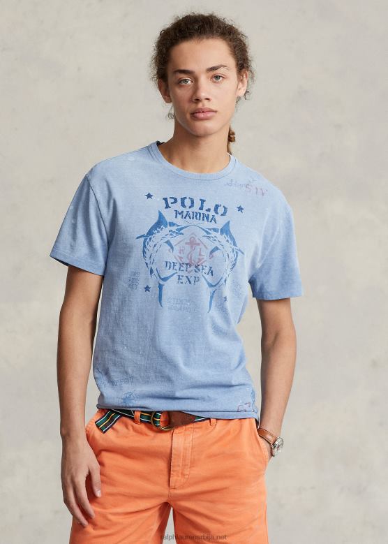 мушкарци Ralph Lauren мајица са графиком од класичног дреса V2V44327 канал плави