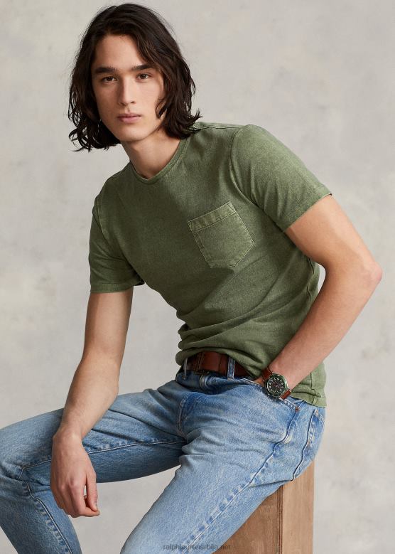 мушкарци Ralph Lauren прилагођена танка мајица од дреса са џепом V2V44347 баштенска стаза