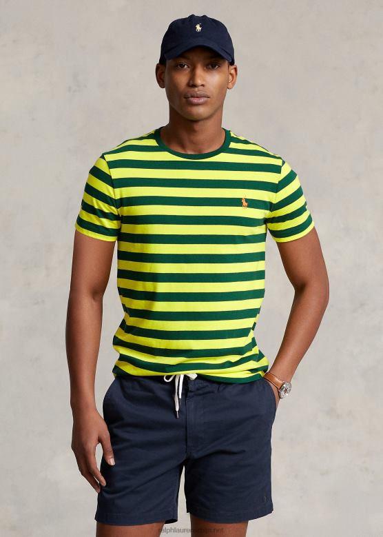 мушкарци Ralph Lauren мајица са пругама класичног кроја V2V44376 лопатица лимуна/нова шума