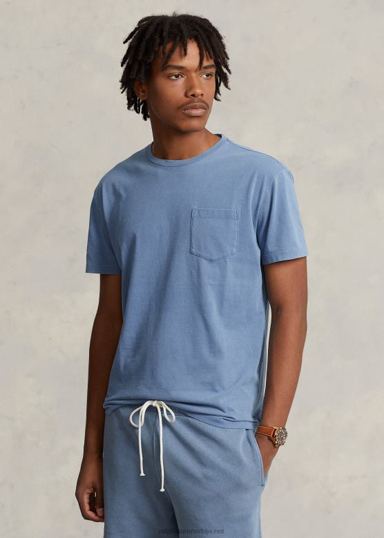 мушкарци Ralph Lauren мајица са џепом од дреса класичног кроја V2V44420 морнарица