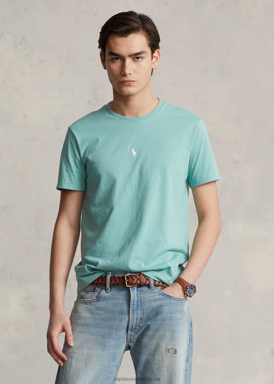 мушкарци Ralph Lauren цустом слим фит мајица са округлим изрезом V2V44461 ессек греен