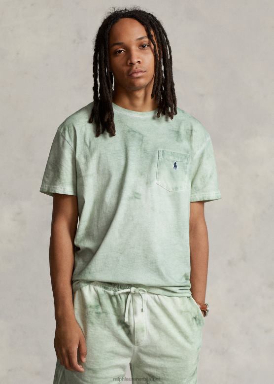 мушкарци Ralph Lauren памучно-платнена џепна мајица класичног кроја V2V44549 избледела мента