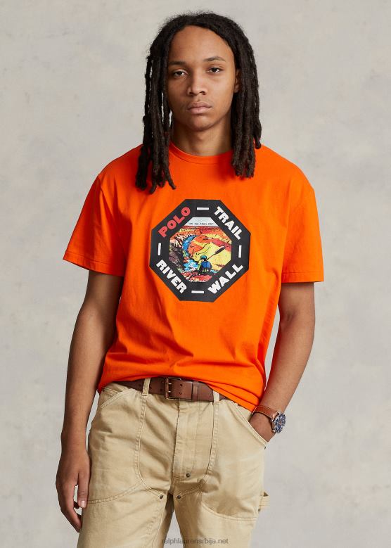 мушкарци Ralph Lauren мајица са графиком од класичног дреса V2V44686 једрења наранџаста