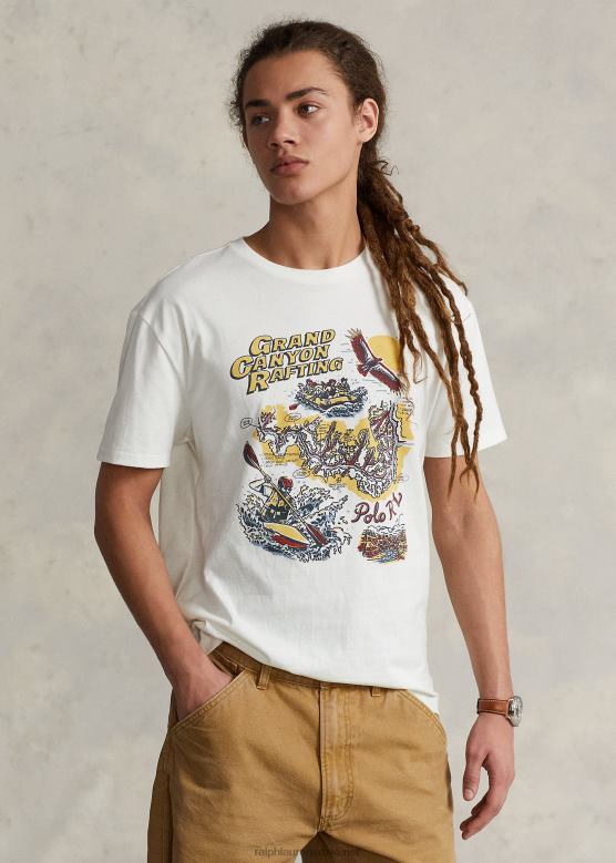 мушкарци Ralph Lauren мајица са графиком од класичног дреса V2V44721 палуба бела