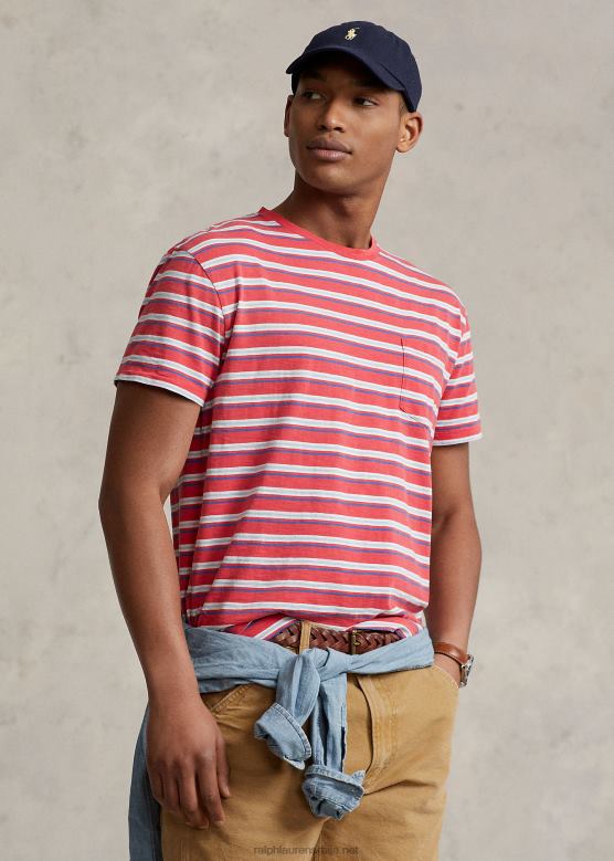 мушкарци Ralph Lauren мајица са пругама класичног кроја V2V44764 десна црвена мулти