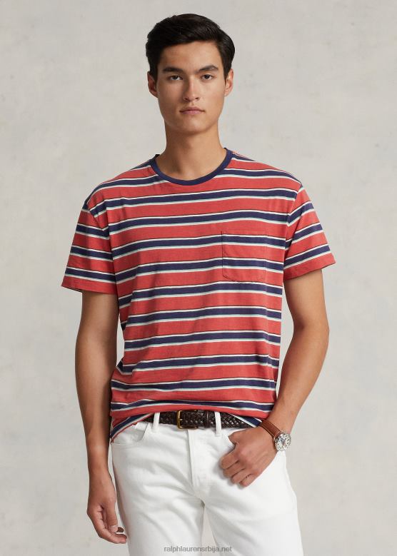 мушкарци Ralph Lauren мајица са пругама класичног кроја V2V448448 пост црвена мулти