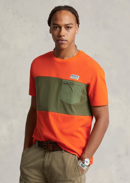 мушкарци Ralph Lauren класична мрежаста мајица V2V448518 једрилица наранџаста мулти