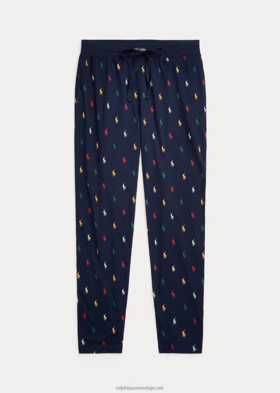 мушкарци Ralph Lauren Пиџама панталоне од пони дреса са потписом V2V441051 морнарско/зелена/црвена/жута