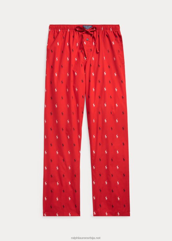 мушкарци Ralph Lauren ткане памучне пиџаме панталоне V2V441170 црвено/плаво/бело