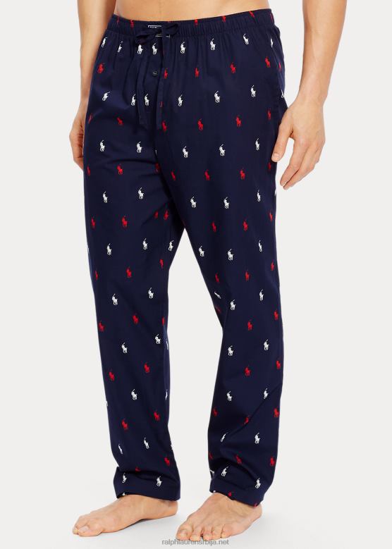 мушкарци Ralph Lauren алловер пони панталоне за спавање V2V441209 морнарско/црвено и бело