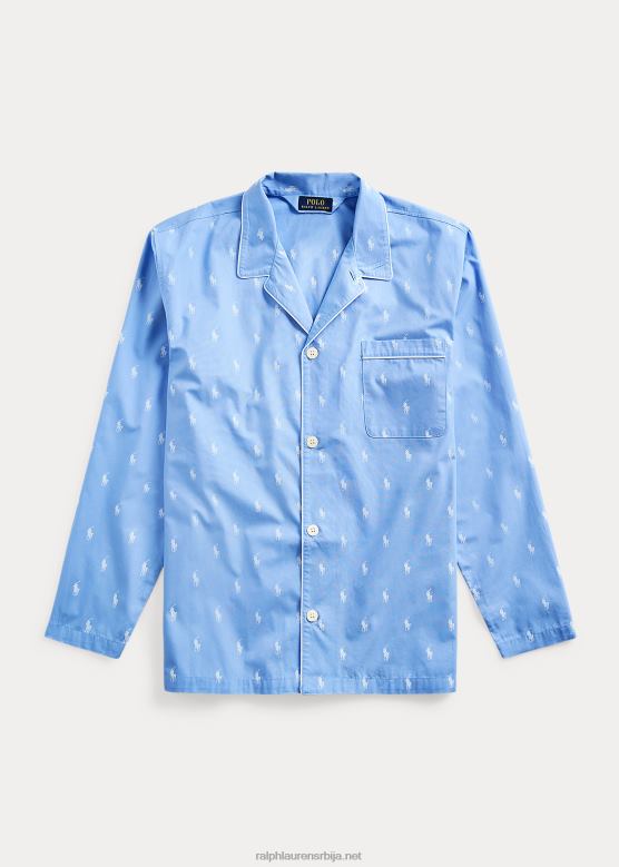 мушкарци Ralph Lauren пиџама с потписом понија V2V441647 плажа плава/бела