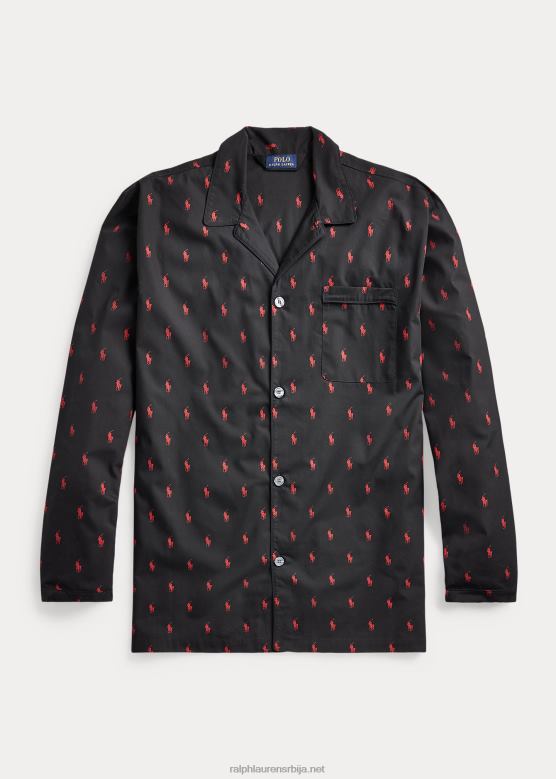 мушкарци Ralph Lauren пиџама с потписом понија V2V441648 рл црна/рл2000 црвена