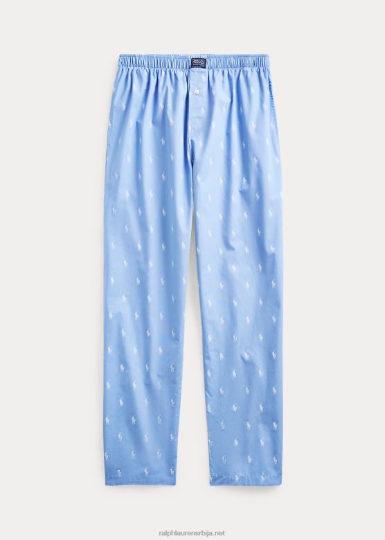 мушкарци Ralph Lauren пони пиџама панталоне са потписом V2V441669 плажа плава/бела