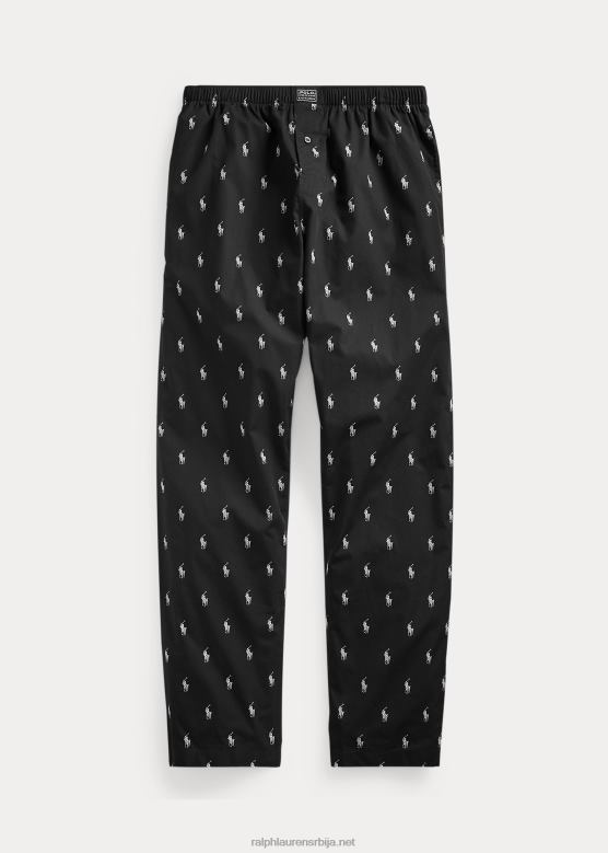 мушкарци Ralph Lauren пони пиџама панталоне са потписом V2V441670 црно бели