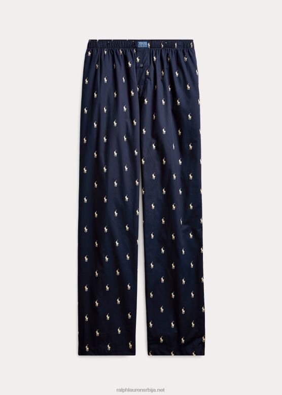 мушкарци Ralph Lauren алловер пони панталоне за спавање V2V441676 морнарско/бела