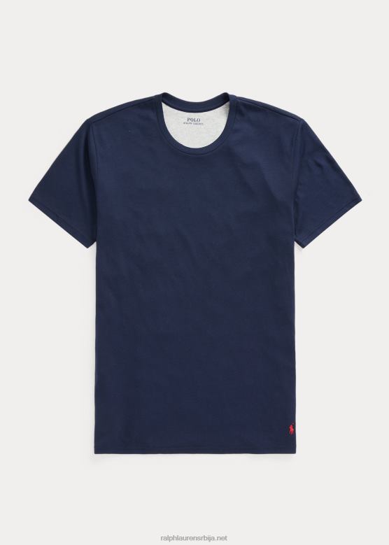 мушкарци Ralph Lauren кошуља за спавање од мешавине памука V2V44232 тамноплава/и преко хеатхер/црвена