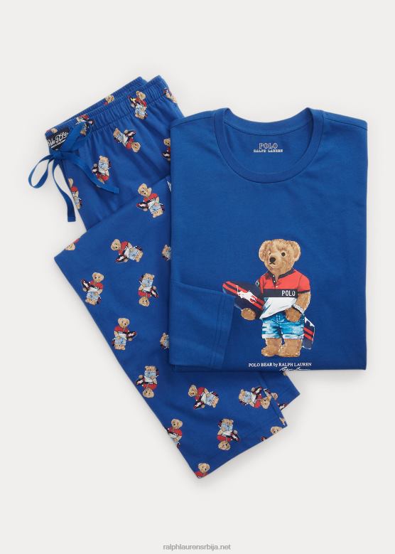 мушкарци Ralph Lauren поло медвед памучни дрес сет за спавање V2V44653 баштина краљевска