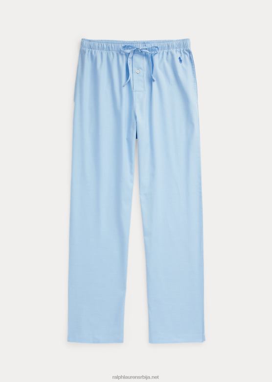 мушкарци Ralph Lauren памучне оксфордске пиџаме панталоне V2V448571 плави оксфорд/краљевска морнарица